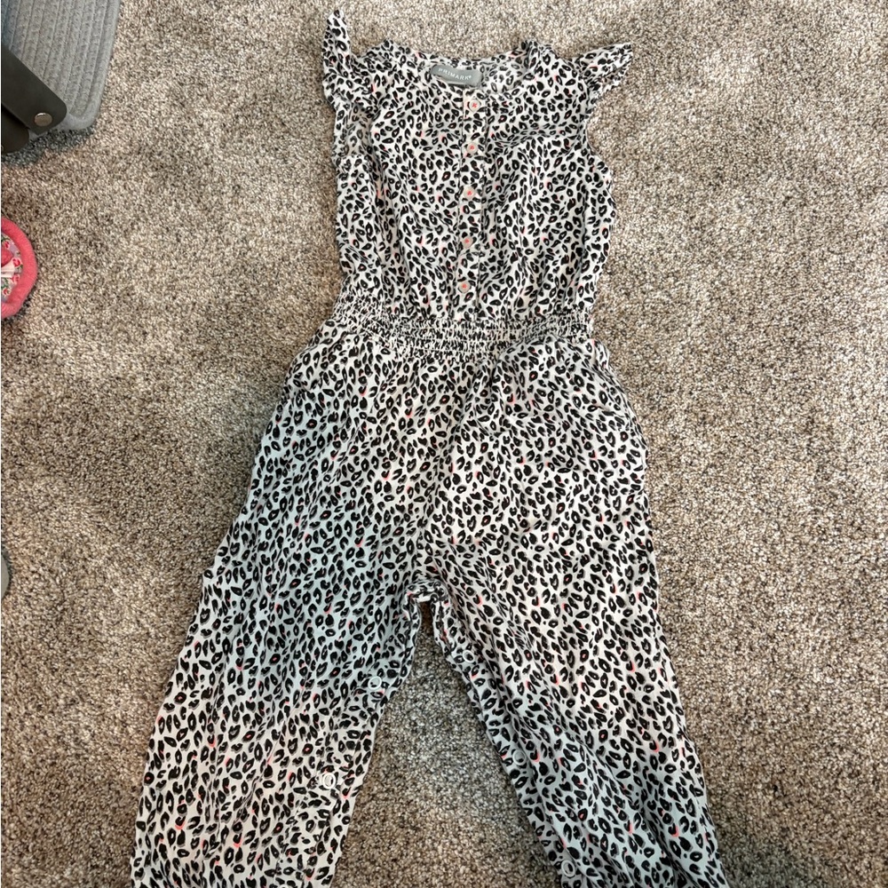 Primark Black and White Animal Print Jumpsuit